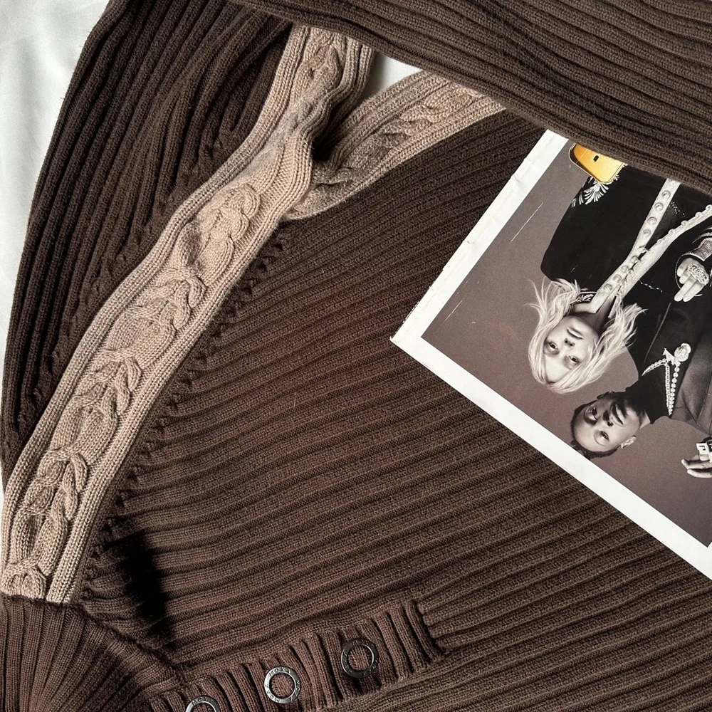 Mexx Brown and Tan Cardigan Sweater - Picture 2 of 12